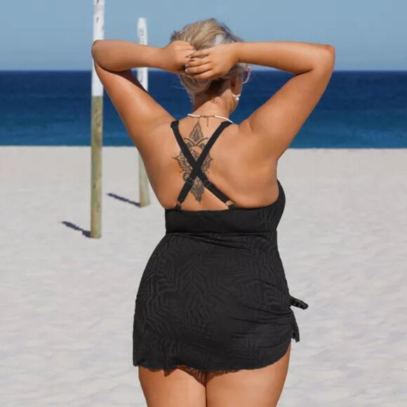 Cupshe Mesh Hollow Out Split One Piece Swim Dress Swimsuit Size 2X | NWT… - Picture 3 of 5